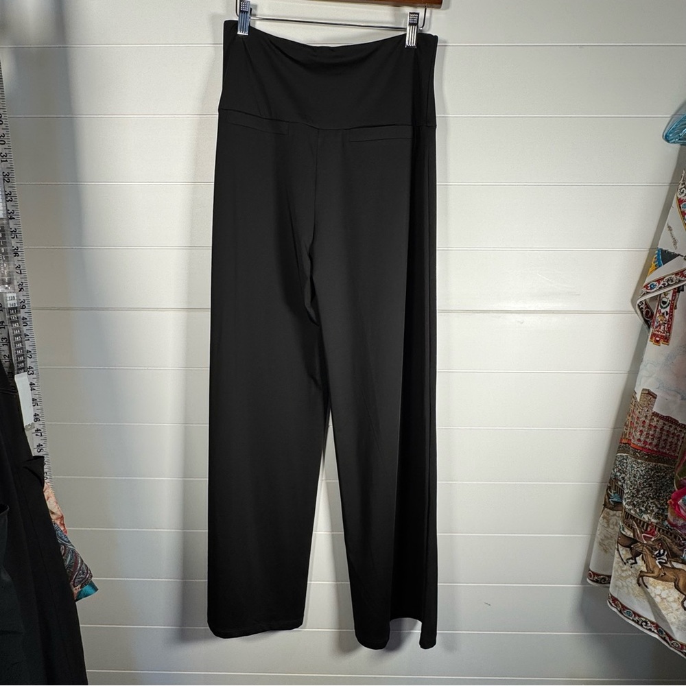 NWT Arolina Stretchy Wide Leg Palazzo Pants High Waist Black Medium - Picture 7 of 7